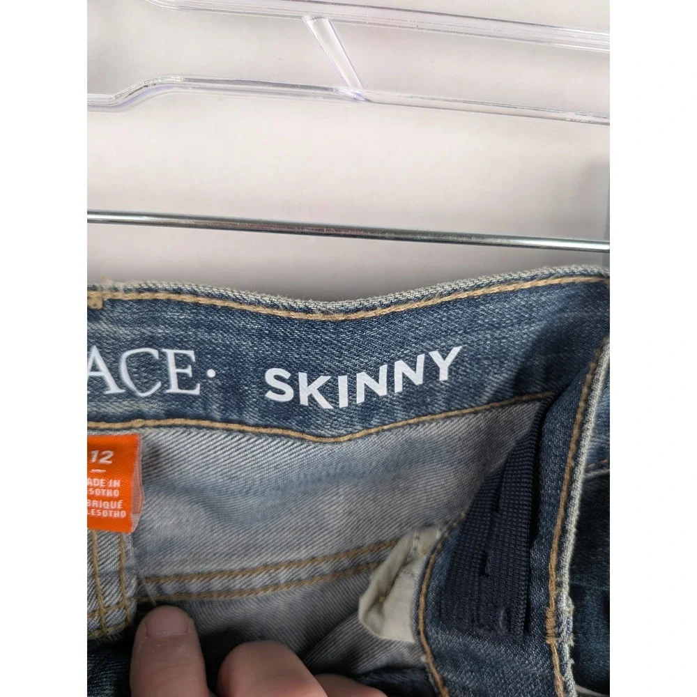 The Childrens Place Kids Skinny Jeans Medium Wash Denim Adjustable Waist Size 12